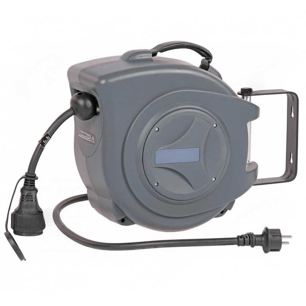 Electric Extension Cord Reel with Auto Rewind, 15+1m Length, 3x2.5mm Capacity