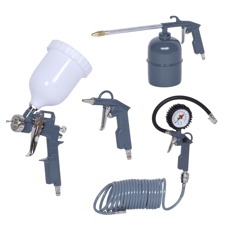 5-Piece Pneumatic Tool Kit with Spray Gun and Accessories