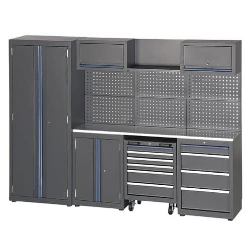 Garage Storage Cabinet 7 elements, 40 kg, 2600x430x1850 mm, 25 mm