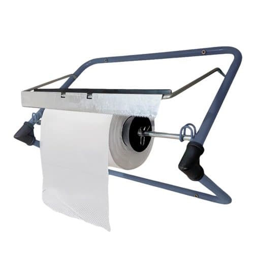 Wall-mounted dispenser for wiping paper, 40 cm width, ideal for workshops and service centers.